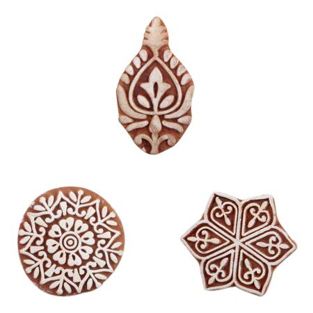 Set of 3 Piece New Mix Wooden Printing Blocks